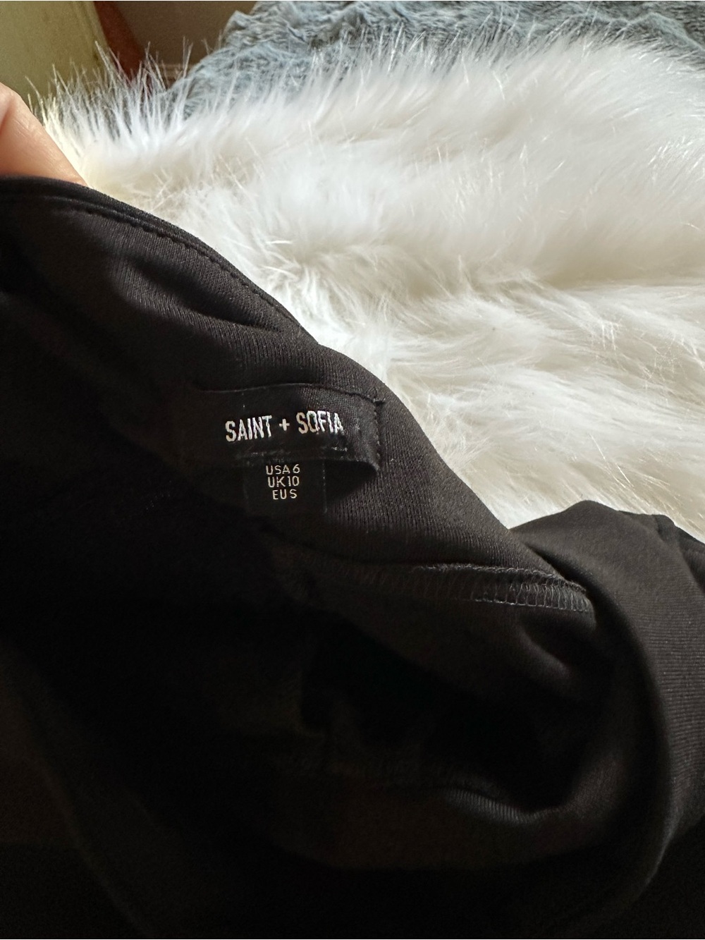 Saint + Sofia Black Apartment Pants With Subtle Stitch Detail View 3